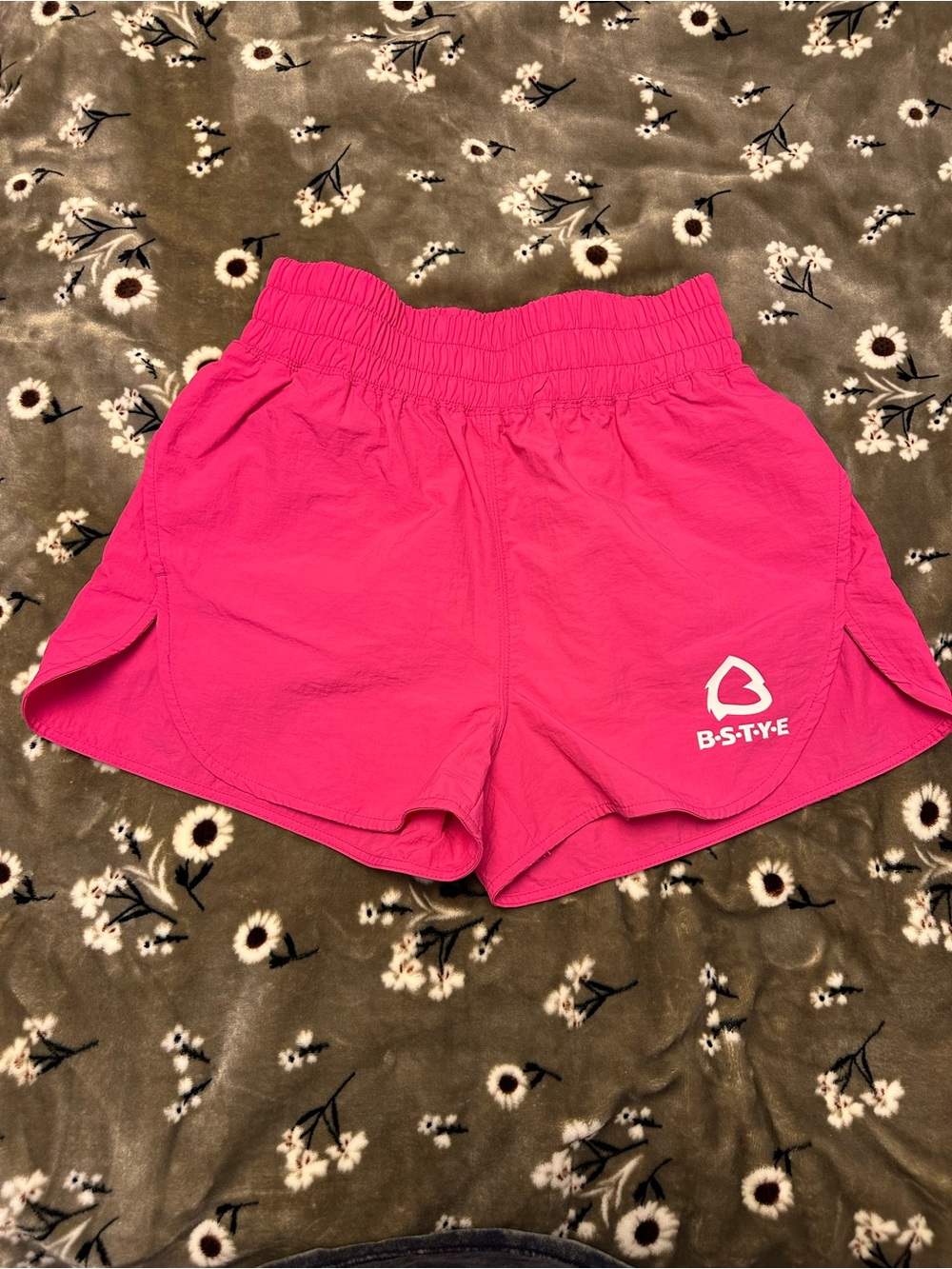 Women's Hot Pink Athletic Shorts Nylon excellent for running or yoga quick dry